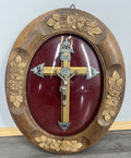 Crucifix Vintage French Style Oak Carved Wall Cross Religious LOT 47701