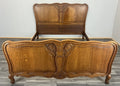 Bed Vintage French Louis XVI Double Bed Frame Oak Carved Headboard LOT 46060