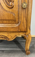 French Vintage Oak Bedside Tables Pair Cupboards Cabinets Louis XVI LOT 3912