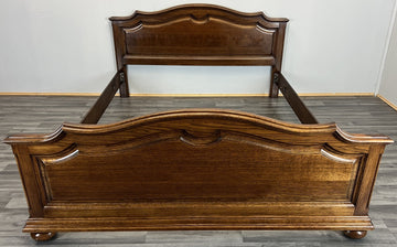 Bed Vintage French Style King Size Bed Frame Oak Carved Headboard LOT 46220