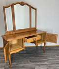 Vintage Dressing Table with mirror French Louis Oak Vanity Table Makeup LOT 456011