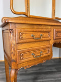 Vintage Dressing Table with Mirror French Oak Louis Vanity Table Makeup LOT 45573