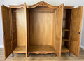 Wardrobe Vintage French Louis XVI Style Oak Four Door Carved Armoire LOT 6495