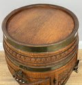 Cabinet Vintage French Style Barrel Drink Cabinet Oak Carved Storage LOT 49629