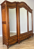 Wardrobe Antique French Mahogany Three Door Mirrored Carved Armoire LOT 61271
