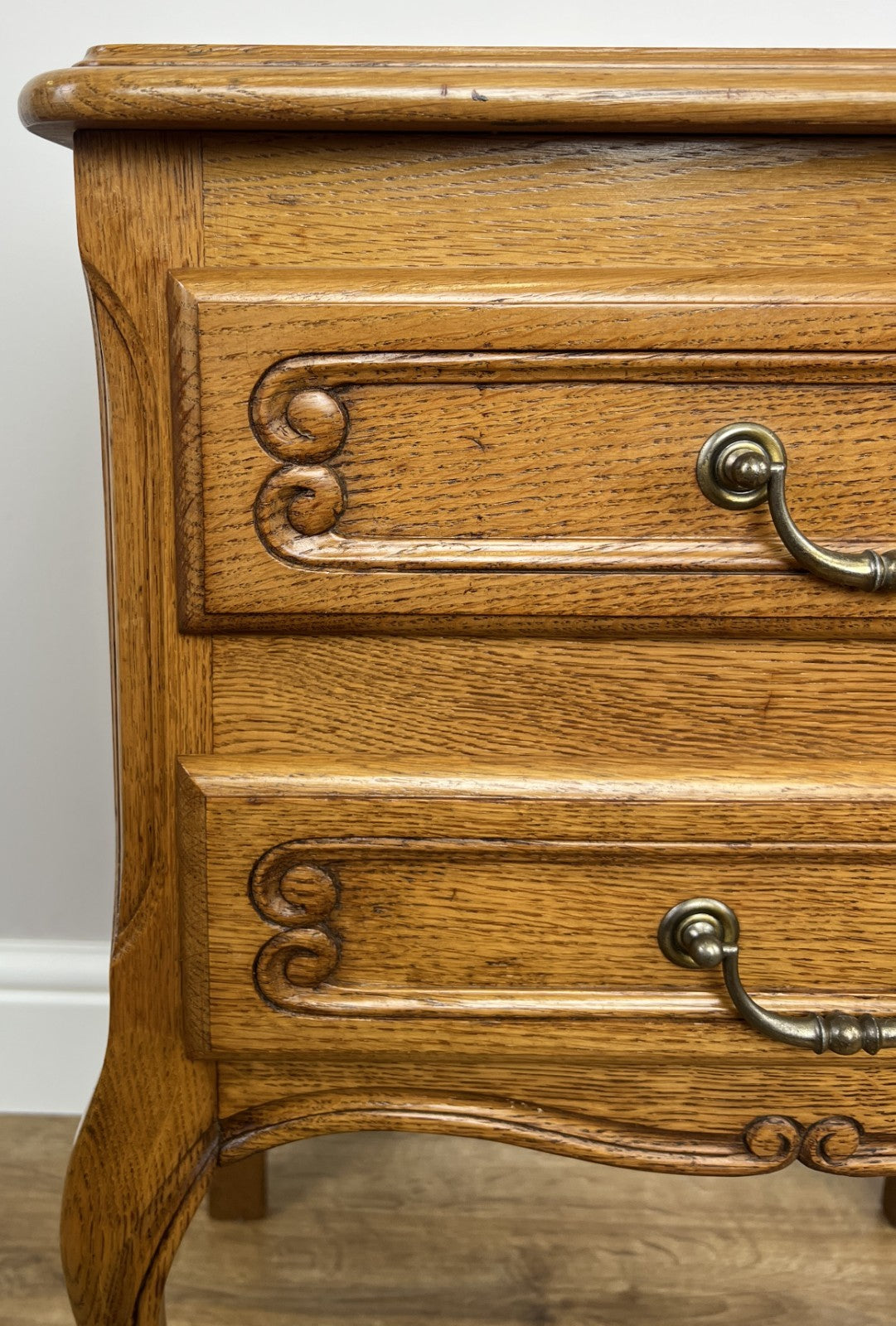Pair of  Bedside Tables Vintage French Louis Oak Nightstands Cabinets LOT 48646
