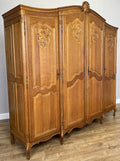 Wardrobe Vintage French Louis XVI Style Four Door Oak Carved Armoire LOT 49301