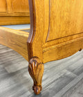 Bed Antique French Louis XVI Oak Double Bed Frame Carved Headboard LOT 36627