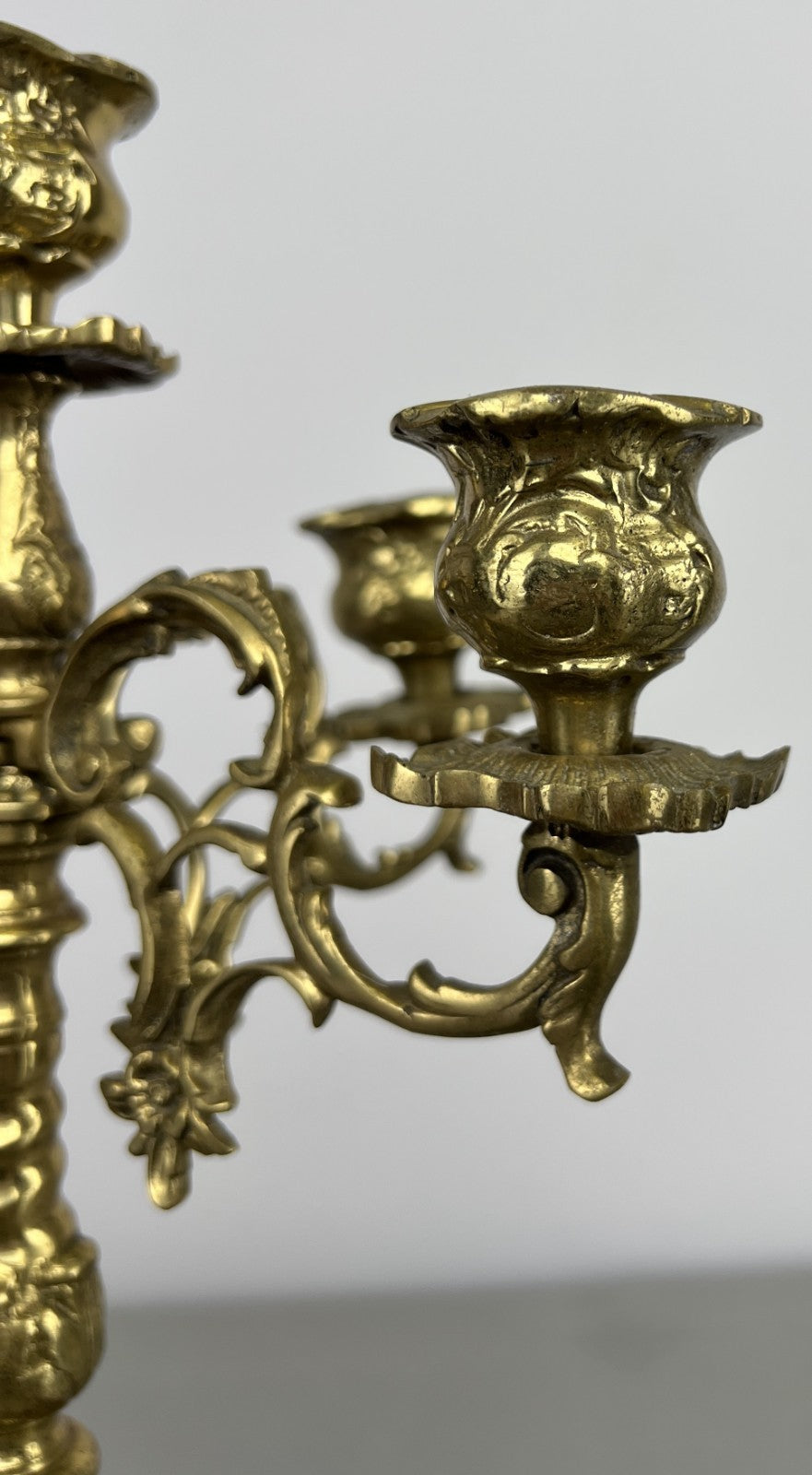 Candelabra Vintage French Style Brass Five Arm Ornate Candle Holder LOT 64233