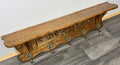 French Vintage Coat Rack Oak 5 Hooks Ornate Wall Shelf Carved Coat LOT 44437