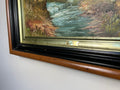 Painting Vintage Oil Painting Framed Lake Mountains Scene 73cm x 83cm LOT 50525