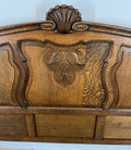 Bed Vintage French Louis XVI Double Bed Frame Oak Carved Headboard LOT 46006
