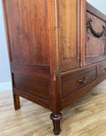 Wardrobe Antique French Walnut Two Door Mirrored Carved Armoire Cabinet LOT 608317