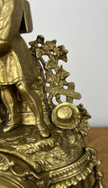 Clock Vintage French Brass Ornate Romantic Couple Mantel Clock LOT 60528