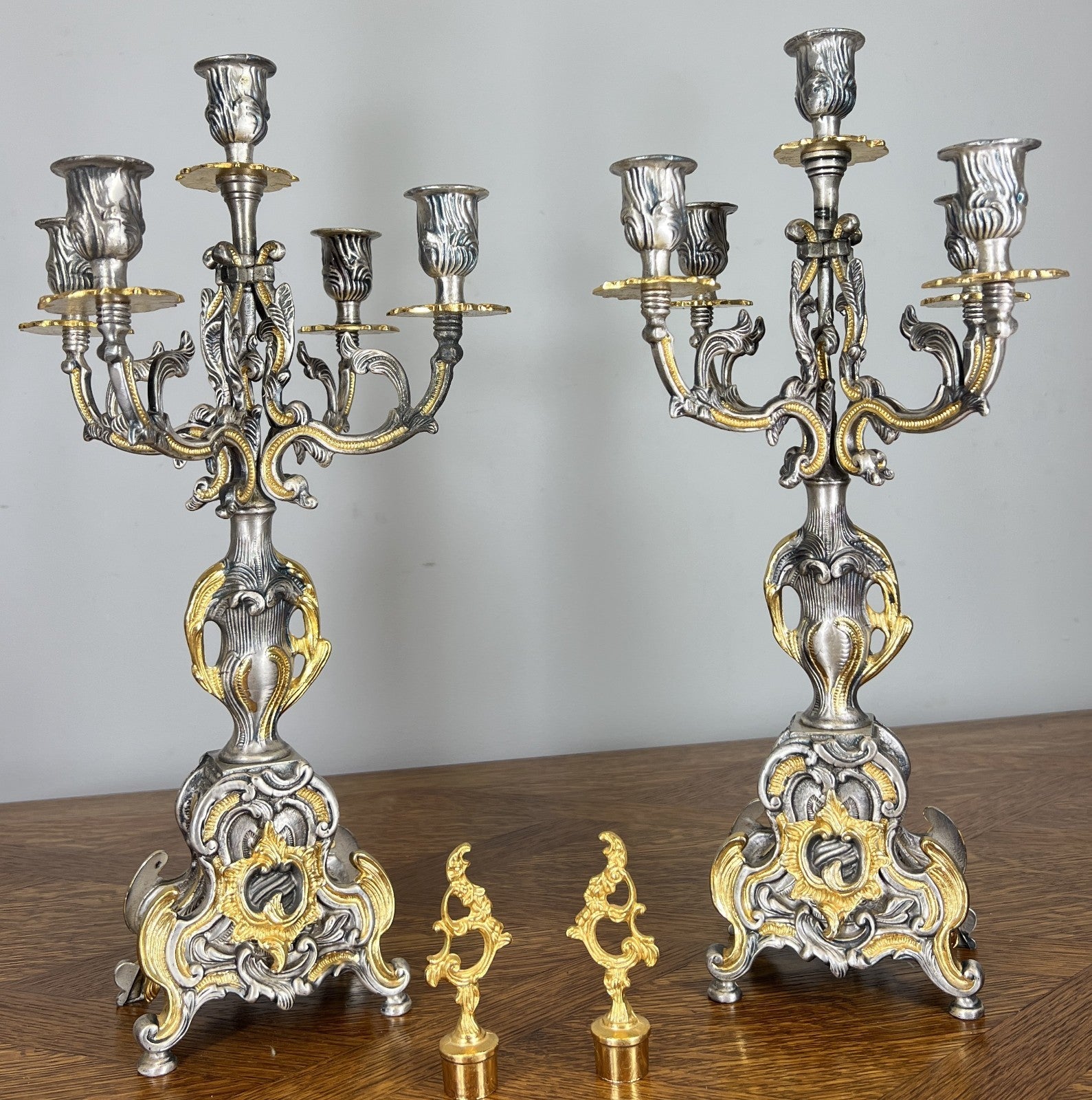 Lancini Imperial Ormolu Gilt Brass Mantle Clock with Candelabras  LOT 46413
