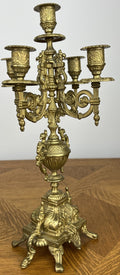 Pair of Candelabras Vintage French Style 5 Arm Ornate Candle Holders LOT 60607