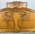 Bed Vintage French Louis XVI Double Bed Frame Oak Carved Headboard LOT 46074