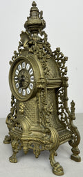 Clock Vintage French Style Quartz Ornate Roman Numeral Mantel Clock LOT 6443