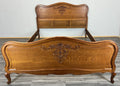 Bed Vintage French Louis XVI Double Bed Frame Oak Carved Headboard LOT 45890