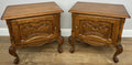 Pair of Bedside Tables Vintage French Louis Oak Nightstands Cabinets LOT 62201