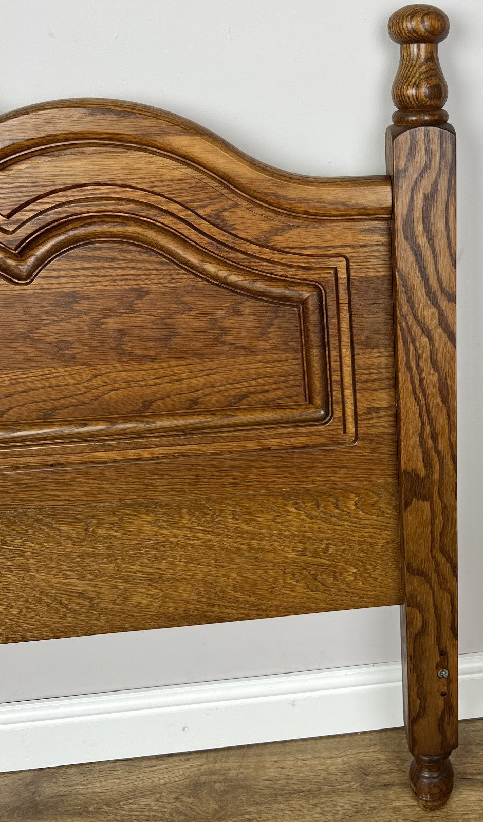 Headboard Vintage French Style Oak Double Bed Carved Headboard LOT 61845
