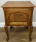 Pair of Bedside Tables Vintage French Louis Oak Nightstands Cabinets LOT 62973