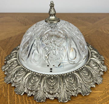 Ceiling Lamp Vintage Brass Glass Flush Mount Pendant Light Fixture LOT 60500