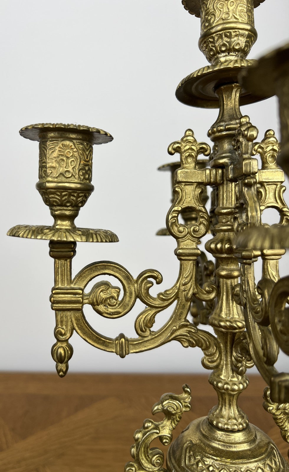 Pair of Candelabras Vintage French Style 5 Arm Ornate Candle Holders LOT 60606