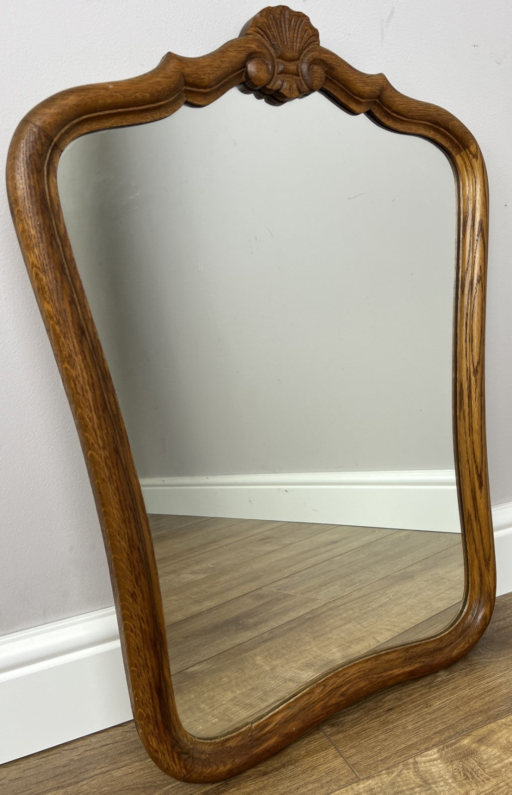 Mirror Vintage French Style Oak Carved Decorative Frame Wall Mirror LOT 62740