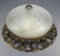 Ceiling Lamp Vintage Style Brass Pendant Glass Chandelier Light LOT 51542