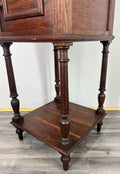 Bedside Table Antique French Oak Marble Top Cabinet Nightstand LOT 48068