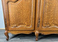 Wardrobe Vintage French Louis XVI Style Oak Four Door Armoire LOT 48155