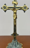 Crucifix Vintage Style Ornate Religious Cross With Candleholders Set LOT 49563
