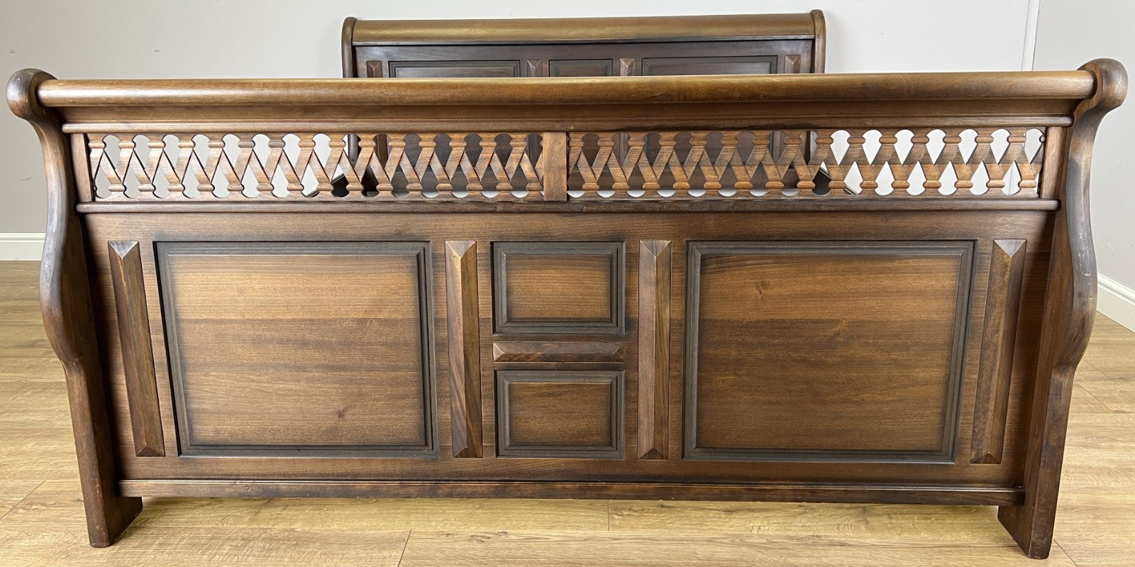 Bed Vintage French Super King Size Sleigh Bed Frame 180x200cm Headboard LOT 64094