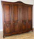 Wardrobe Vintage French Louis XVI Style Oak Four Door Carved Armoire LOT 6502