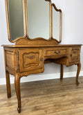 Dressing Table with Mirror Vintage French Oak Louis Vanity Table Makeup LOT 63201