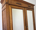 Wardrobe Antique French Style Oak Two Door Carved Mirrored Armoire LOT 61625