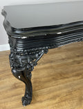 Double Sided Desk Antique French Style Black Painted Heavy Carved Table LOT 618612