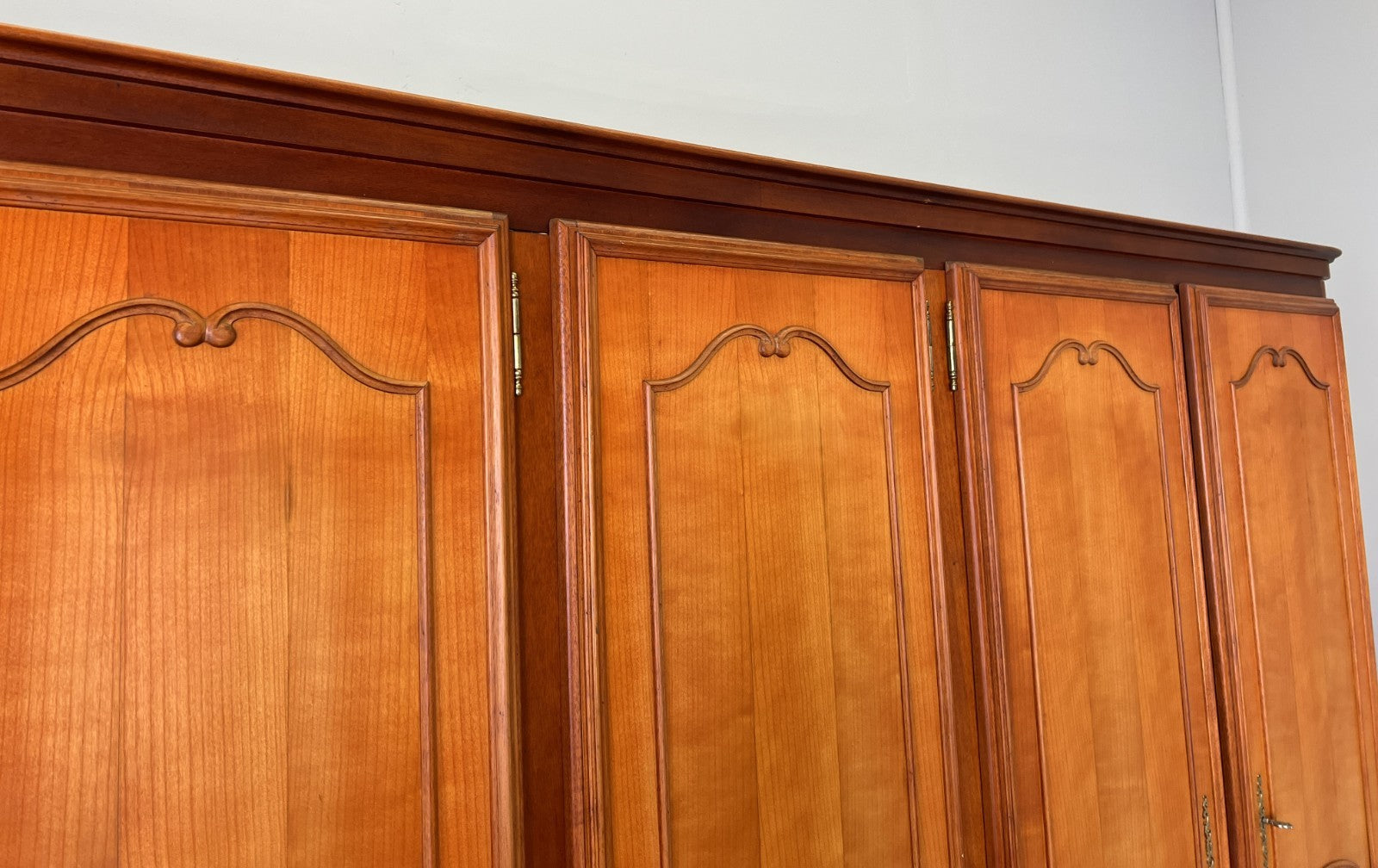 Wardrobe Vintage French Louis XVI Style Five Door Carved Armoire LOT 48457