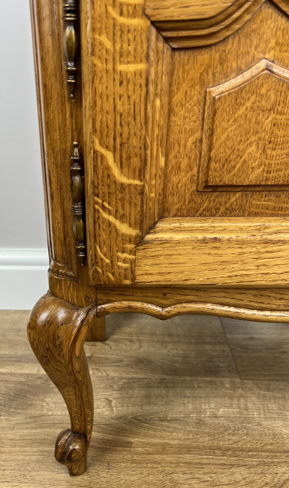 Pair of  Bedside Tables Vintage French Louis Oak Nightstands Cabinets LOT 49114