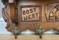 Coat Rack Vintage French Oak Wall Mounted 5 Hooks Carved Rack Hanger LOT 63033