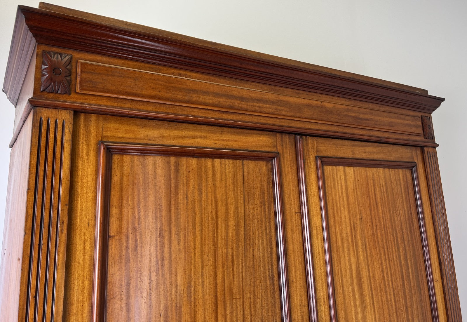 Wardrobe Antique French Style Two Door Mahogany Carved Armoire LOT 61562