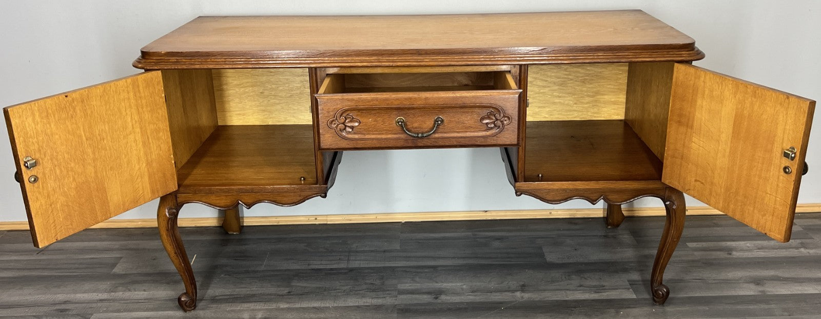 Cabinet Vintage French Louis XVI Style Sideboard Carved Doors Cupboard LOT 44824