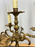 Lamp Vintage French Brass 3 Arm Candelabra Light Ornate Rococo Design LOT 44505