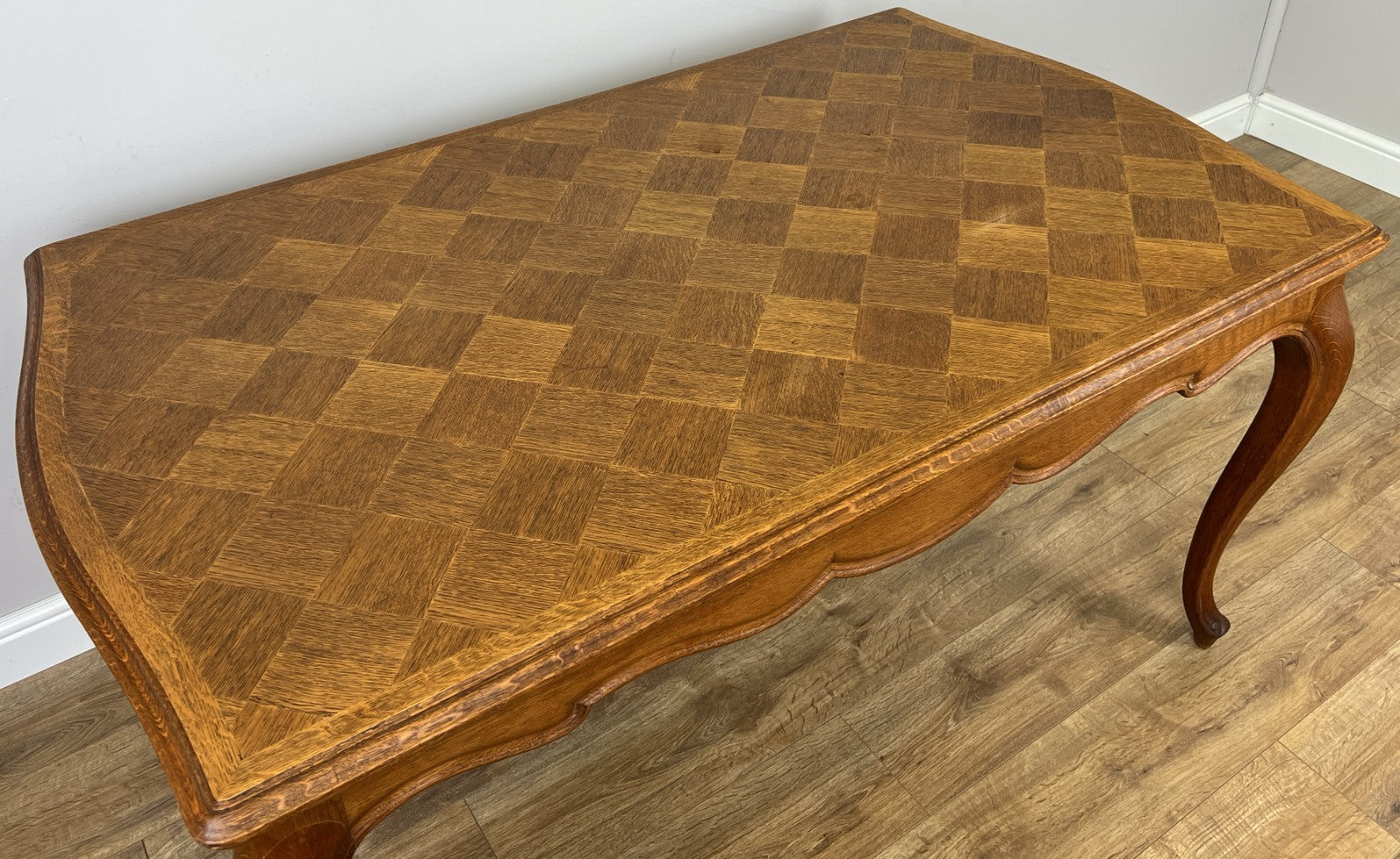 Dining Table Vintage French Style Oak Carved Folding Extendable Table LOT 63559