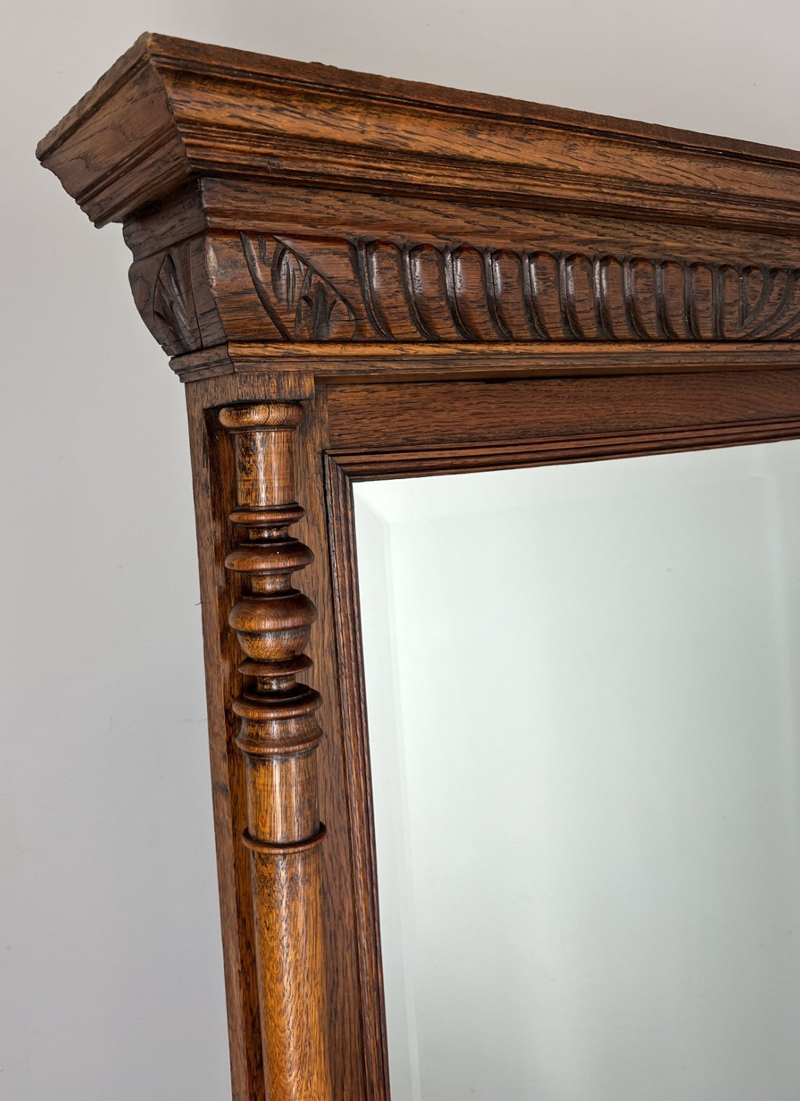 Antique French Style Carved Wall Mirror Oak Ornate Wall Frame LOT 45481