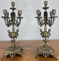 Clock Vintage French Style Mantel Clock Garniture With Candelabras LOT 46492