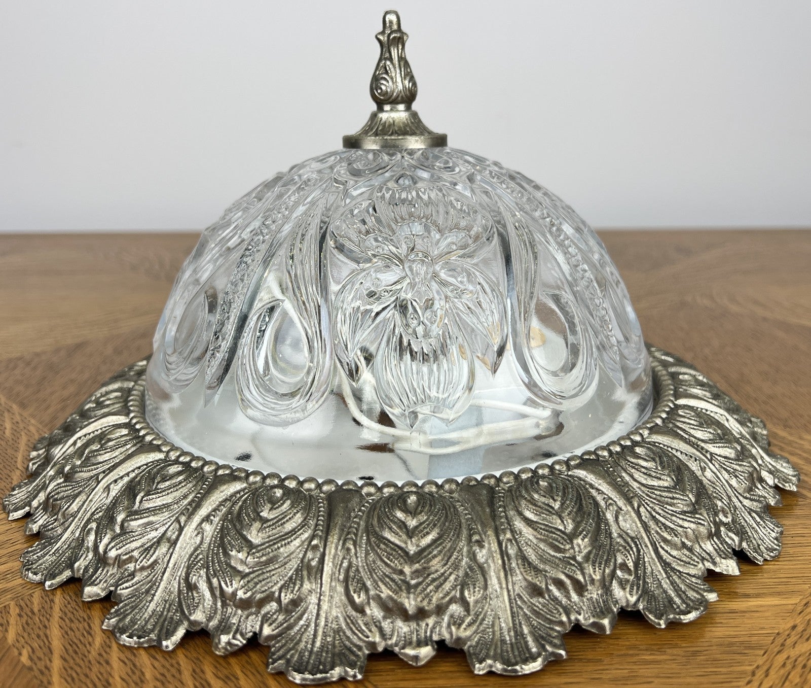 Ceiling Lamp Vintage Brass Glass Flush Mount Pendant Light Fixture LOT 60503
