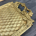 Tray Antique French Brass Ornate Serving Tray with Handles Decorative LOT 44592