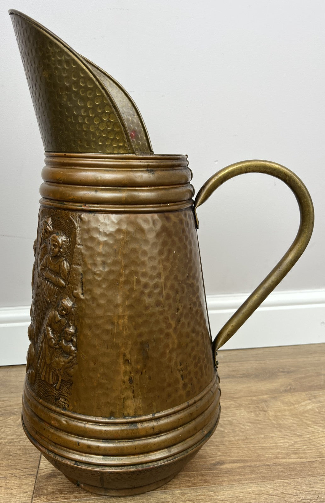 Umbrella Stand Vintage Copper Embossed Hall Stick Decorative Holder LOT 60190